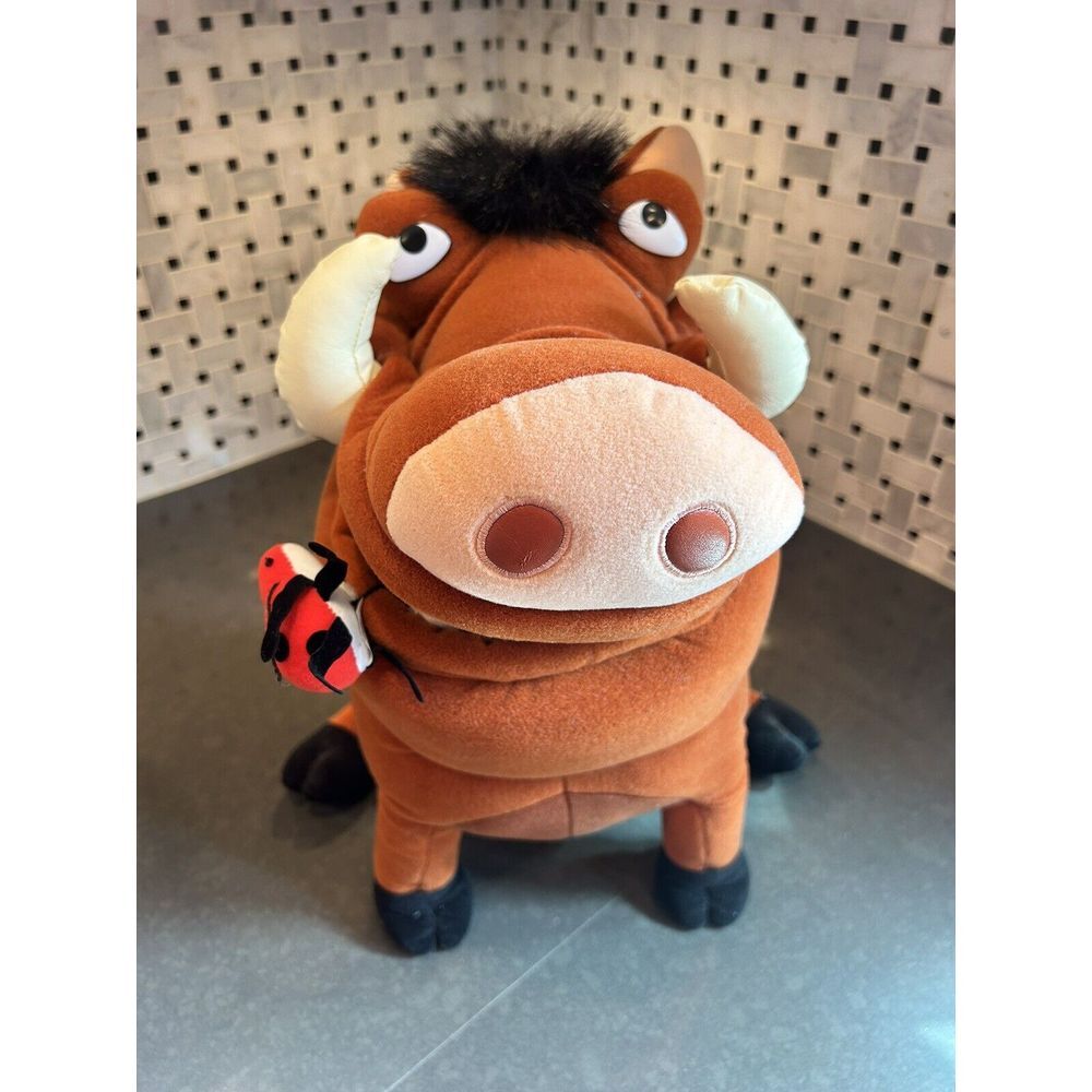 Disney Parks Lion King Pumbaa Warthog Grub Bugs 16"‎ Plush Stuffed
